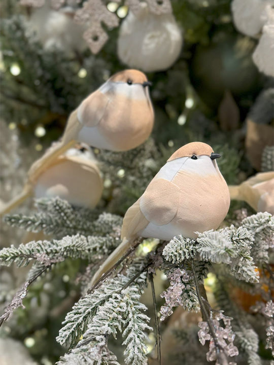 Kaemingk Katoikonhome Decorative Little Bird Foam Clip Beige-Brown 17 Cm