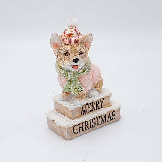 Eurolamp Christmas Plastic Figure Doggy Pink Length 7.5cm