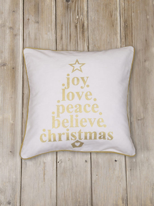 Nima Christmas Decorative Square Pillowcase Peace White 45x45cm