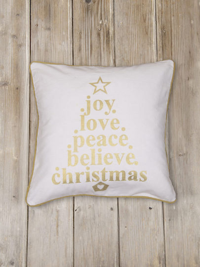 Nima Christmas Decorative Square Pillowcase Peace White 45x45cm