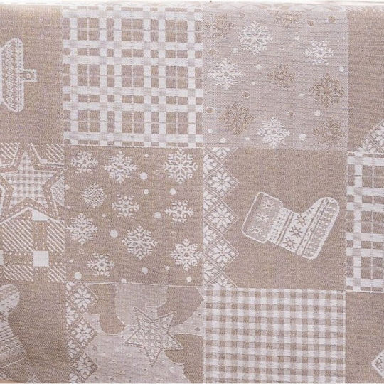 Teoran Weihnachtsdekoratives Kissen Platz Beige 45x45cm