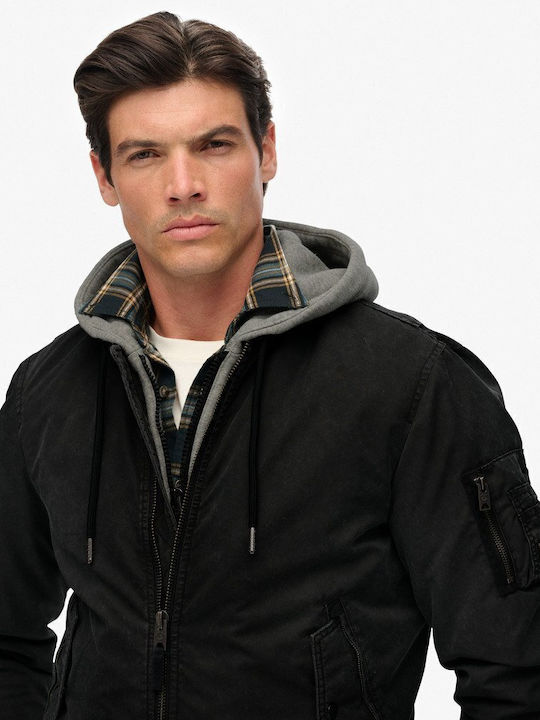 Jacket Bomber Washed Black