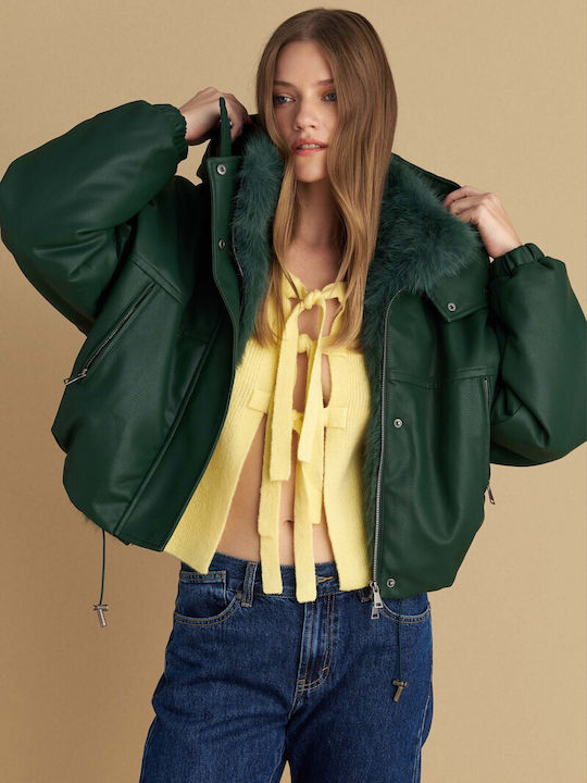Damen Bikerjacke Green