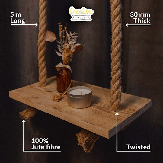 Creative Deco Lina Jute 5m Length 30mm Thickness Strong Durable Rope Twisted Natural Brown Color Ideal Garden Interior Decoration Art Projects Crafts