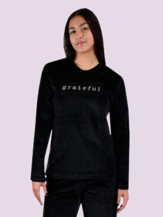 Mihra Winter Women's Pyjama Set Black