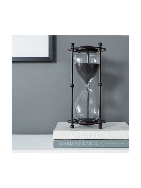 Artekko Dekorative Bürosanduhr aus Glas 15.8x15.8x33cm in Schwarz Farbe