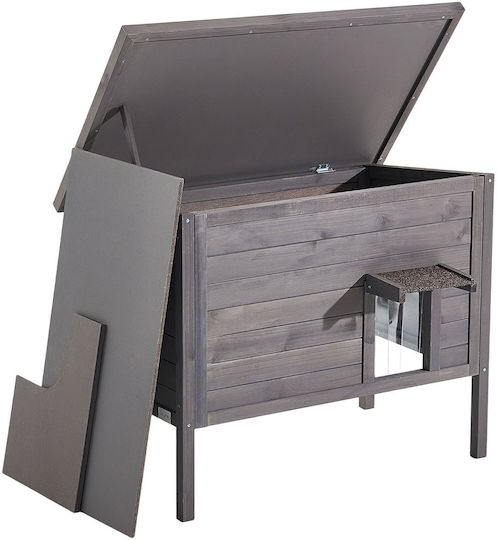 Vevor Dog House Wooden Outdoor Gray 87x53.5x69cm