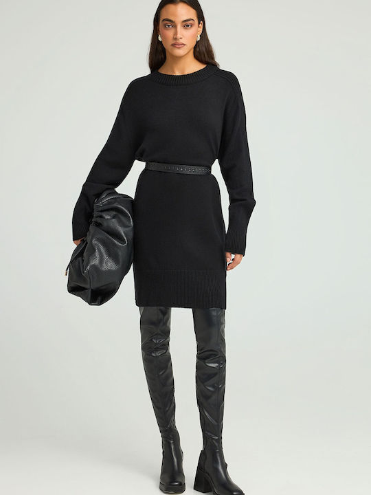 Mini Knitted Dress Black FBL012-104-13-Black