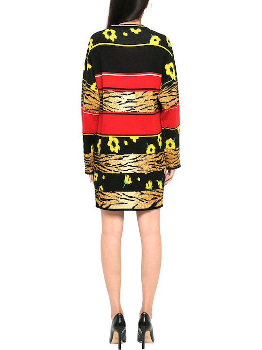 Moschino Gestricktes Damenkleid Ganztägig Rote Moschino Gestricktes Damenkleid Ganztägig Rote