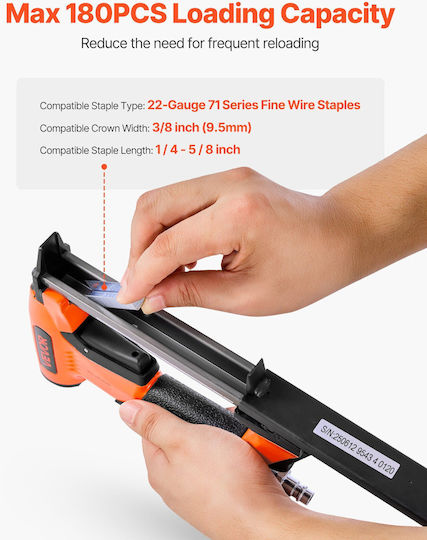 Vevor Πνευματικό Καρφωτικό 22 Gauge 71 Σειράς 3/8'' Στέμμα Μήκος 6-16mm Ελαφρύ Πολυχρηστικό Bcgdsddq22ganmtje001v0