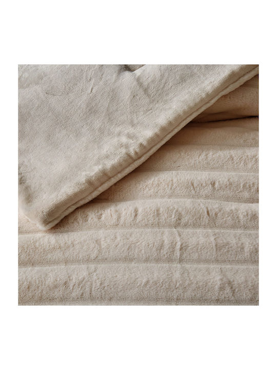Liolios Home Κουβερτοπάπλωμα Ημίδιπλο 180x240εκ. Volcano Taupe