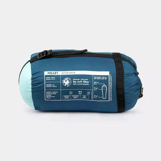 Millet Active 600d Schlafsack W Sommerlicher Schlafsack Reißverschluss Rechts D Damen Mic1169-n8713d Waterfall