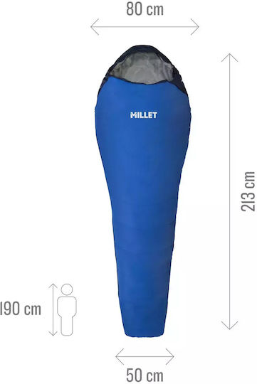 Millet Active 600d Sleeping Bag Καλοκαιρινός Υπνόσακος Φερμουάρ Δεξιά D Mic1168-n8599d Azur Blue