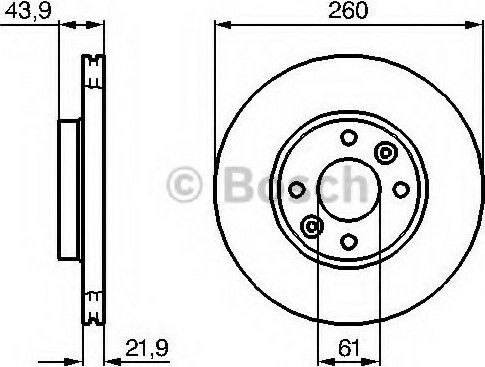 Bosch Δισκόπλακα Εμπρός 1τμχ για Alfa Romeo Giulia Nissan Micra Dacia / Nissan / Renault