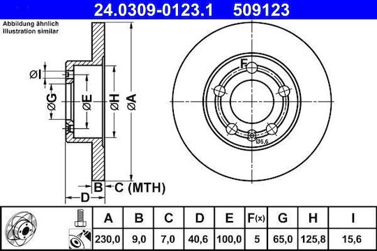 Brake Disc Audi A1 8x1 8xk 8xf Ate 24030901231