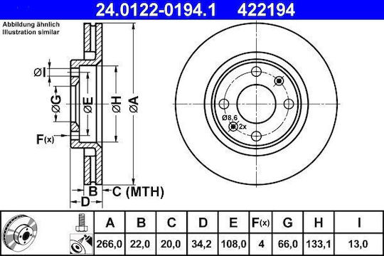 Citroen Berlingo Mf Brake Disc Ate 24012201941