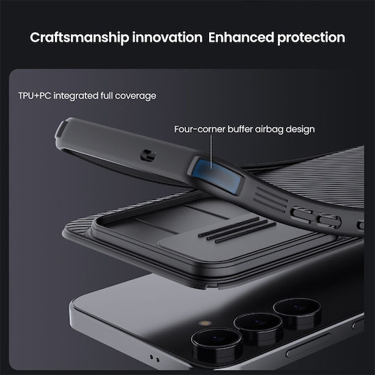 Nillkin Camshield Pro Magnetic Umschlag Rückseite Kunststoff / Silikon Schwarz (Galaxy S25 FE)