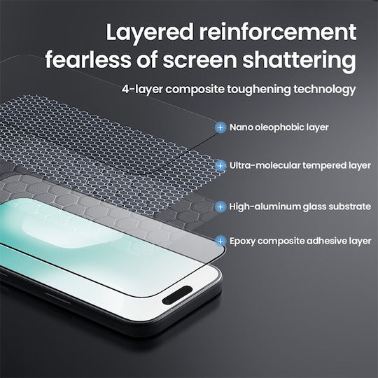 Nillkin Cp+ Pro 2.5D 0.1mm Tempered Glass Μαύρο (iPhone 17 / 17 Pro / 16 Pro)