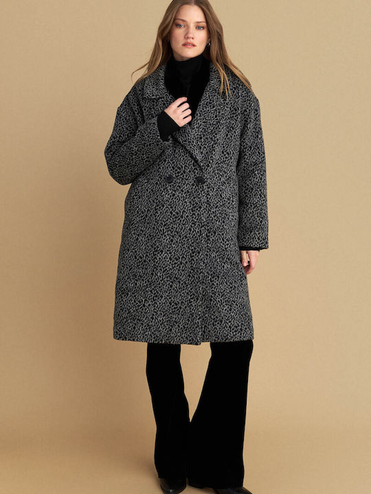Women's Leopard Grey Grey Coat