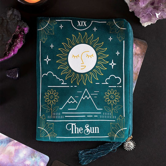 Thēkē Veloudíni Kártes Taráō & Polýtīmous Líthous Sun Tarot Bag