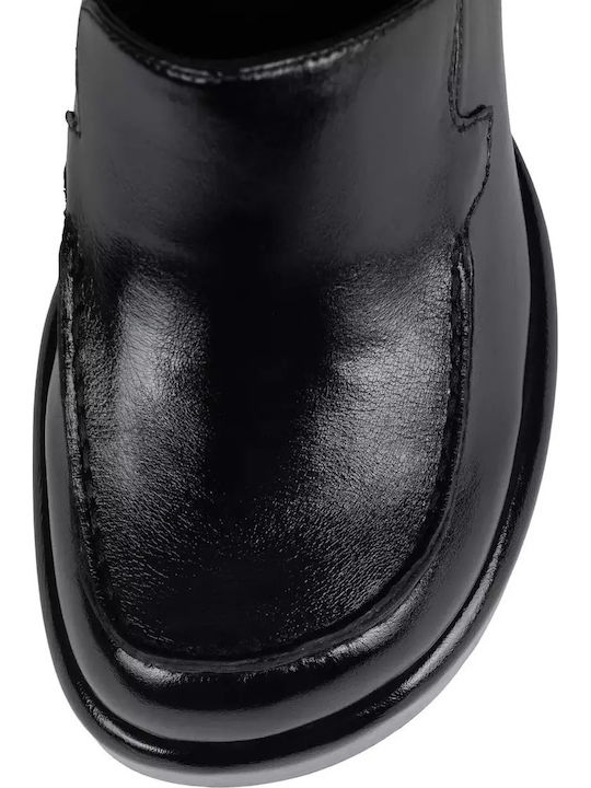 Leder Pumps mit hohem Absatz Schwarz