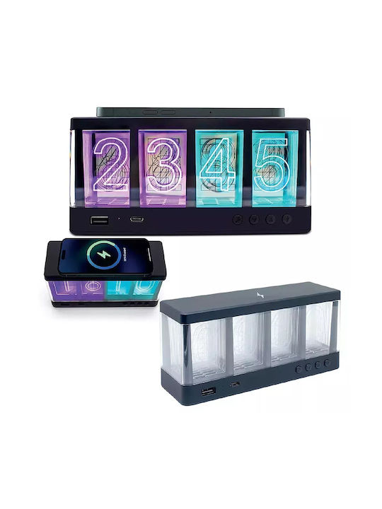 Ceas De Masă Digital Led Cu Încărcare Wireless Multicolor 7318