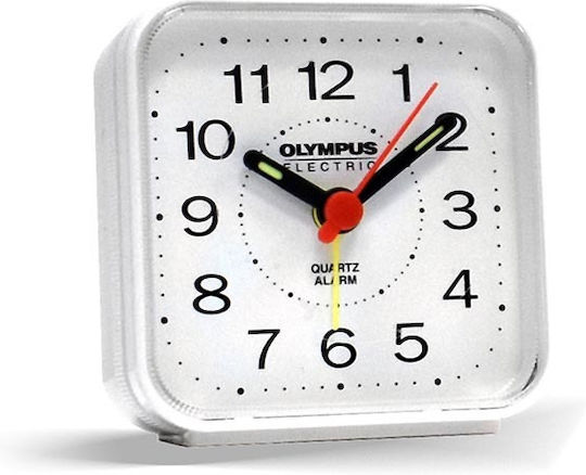 Olympus Αθόρυβο Επιτραπέζιο Ρολόι με Δείκτες με Ξυπνητήρι Πολύχρωμο OL-883