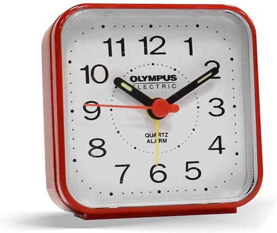 Olympus Αθόρυβο Επιτραπέζιο Ρολόι με Δείκτες με Ξυπνητήρι Πολύχρωμο OL-883