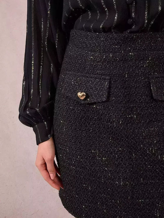 Hoch tailliert Mini Rock Black