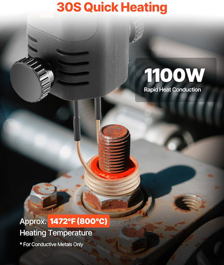 Vevor Преносим Индукционен Нагревател 1100w Бързо Премахване на Метални Гайки и Фиксатори Автомобилен Ремонт 385 X 72 X 74 Mm Cgyjrqzjtj10clrwn001v2