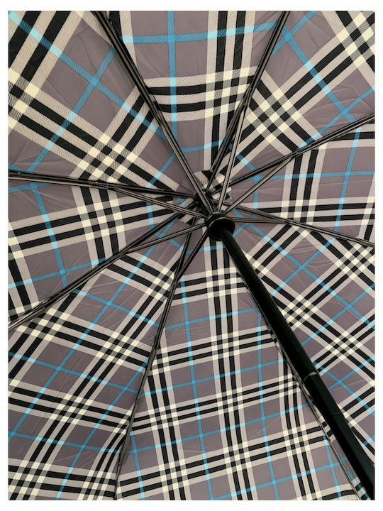 Blue Drop Αντιανεμική Αυτόματη Ομπρέλα Βροχής Σπαστή Γκρι