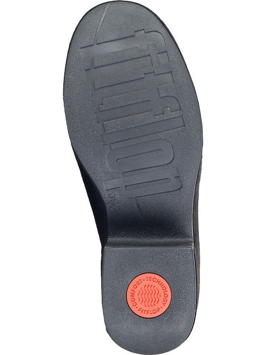Suede Mules με Τακούνι σε Μαύρο Χρώμα