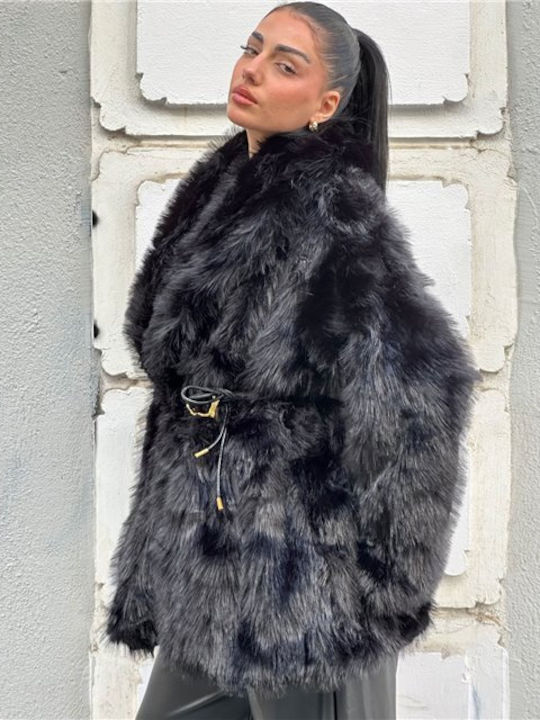 Frauen Pelz Black