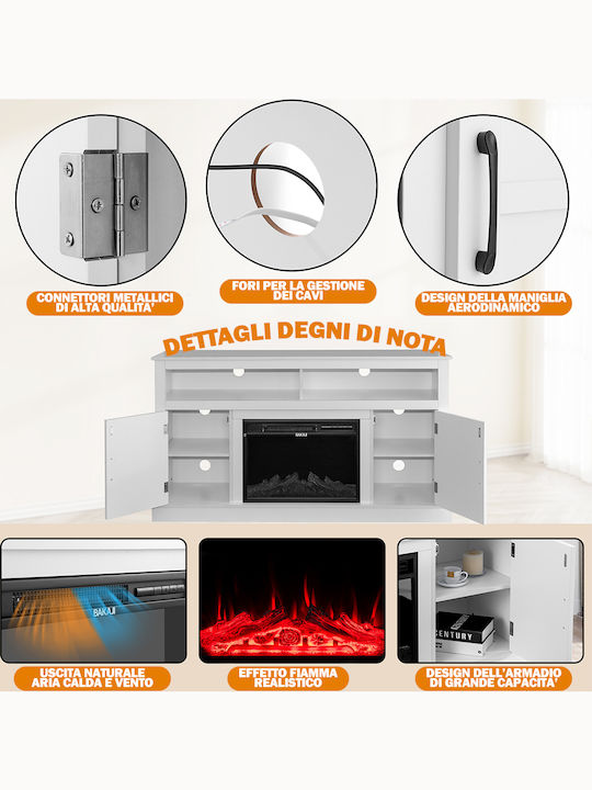 Stand TV Cu Iluminare LED Alb L148xA40xÎ81.5cm