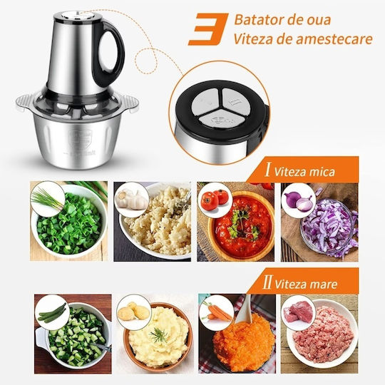 Mini Tocător Multi 1000W Cu Recipient 3L Gri