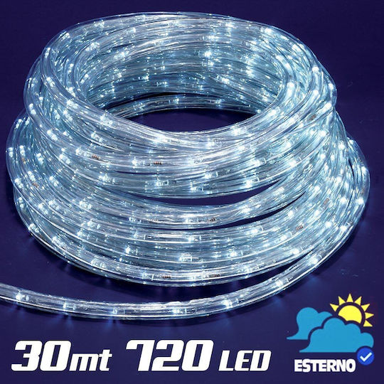 Christmas Light Tube Cold White 220V 720 Light Bulbs Programmable 30m IP44