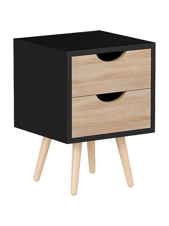 Nachttisch Holz Schwarz 29.7x29.7x45cm