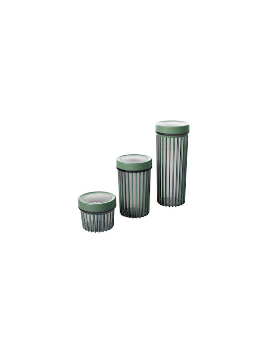 UnicUtil Set 6 Bucăți Vaze Utilizare Generală cu Capac Ermetic Plastic Verde 10.5x9x10.5cm 6 Bucăți