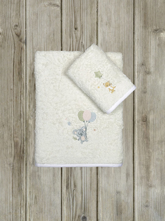 Nima Set of baby towels 2pcs Grey 70 cmx140cm Weight 400gr/m²