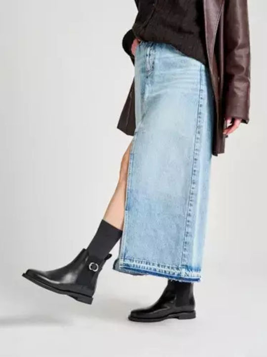 Leather Women's Ankle Boots Black