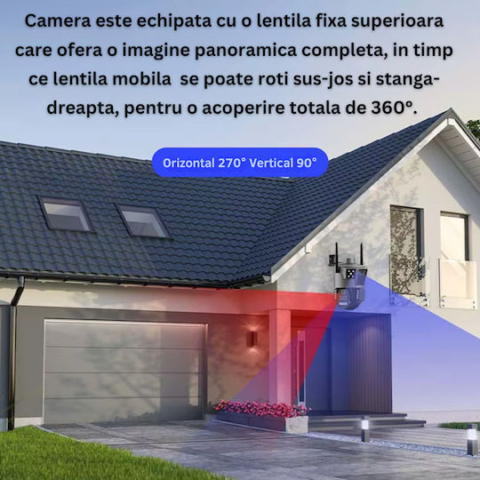 Taggo OKAM-30WSOLAR-S10-GREY-4G Cameră de Supraveghere IP 4G 4K Impermeabilă cu Baterie și Comunicare Bidirecțională