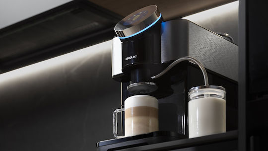 Cecotec Cremmaet Spin Automatische Espressomaschine 1450W Druck 19bar für Cappuccino mit Mahlwerk Gray