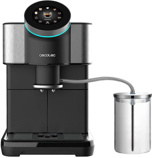 Cecotec Cremmaet Spin Automatische Espressomaschine 1450W Druck 19bar für Cappuccino mit Mahlwerk Gray
