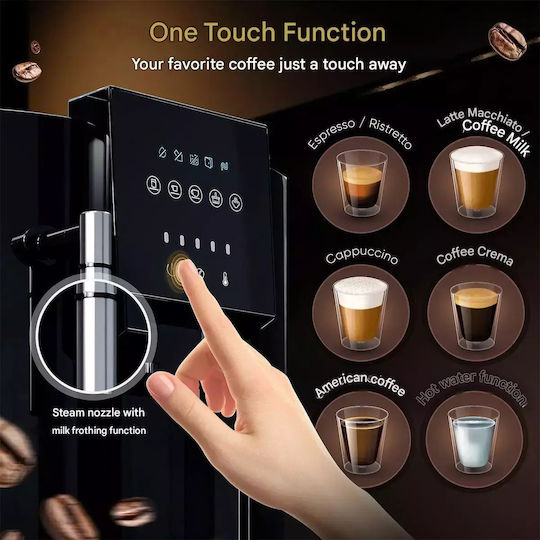 Profi Cook Automat de Espresso 1450W Presiune 20bar pentru Cappuccino Neagră