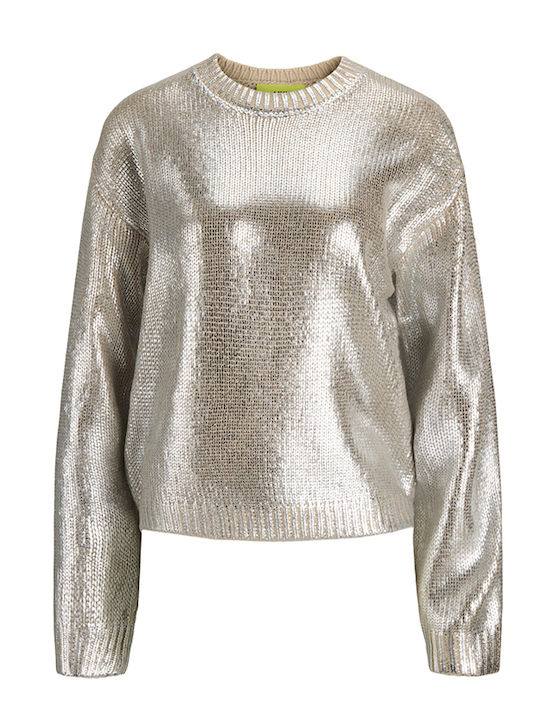 Women's Long Sleeve Sweater Silver