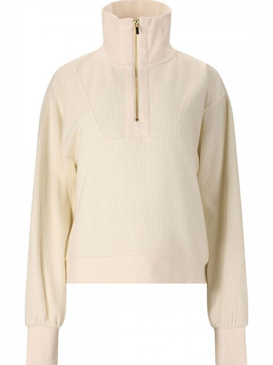 Γυναικεία Μπλούζα με Φερμουάρ Whisper White, Beige