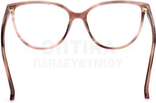 Max Mara Γυναικείος Κοκκάλινος Σκελετός Γυαλιών Cat Eye Ροζ MM 5055 074