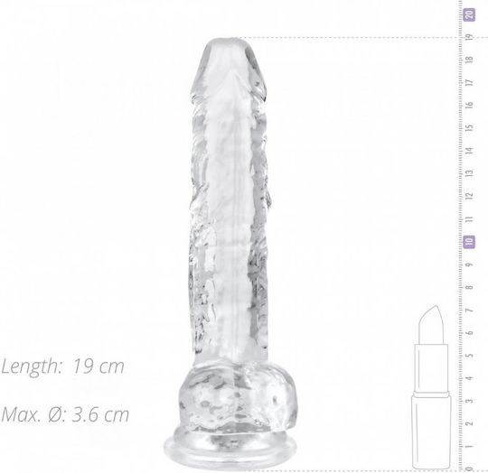 Easytoys Ρεαλιστικό Dildo με Όρχεις και Βεντούζα Διάφανο