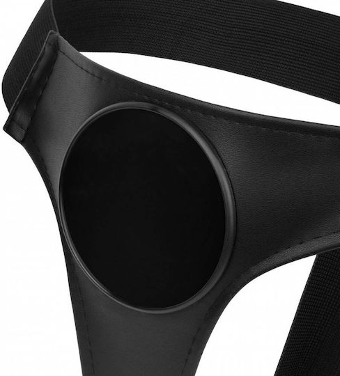 Schwarzes Verstellbares Strap-On Gurtzeug mit Saugnapf Easytoys Fetish Collection 58cm