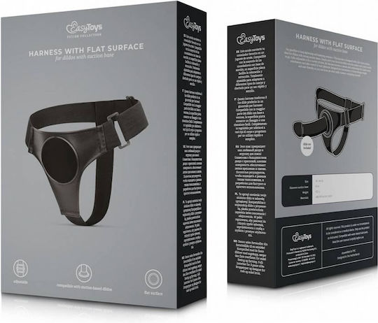 Schwarzes Verstellbares Strap-On Gurtzeug mit Saugnapf Easytoys Fetish Collection 58cm